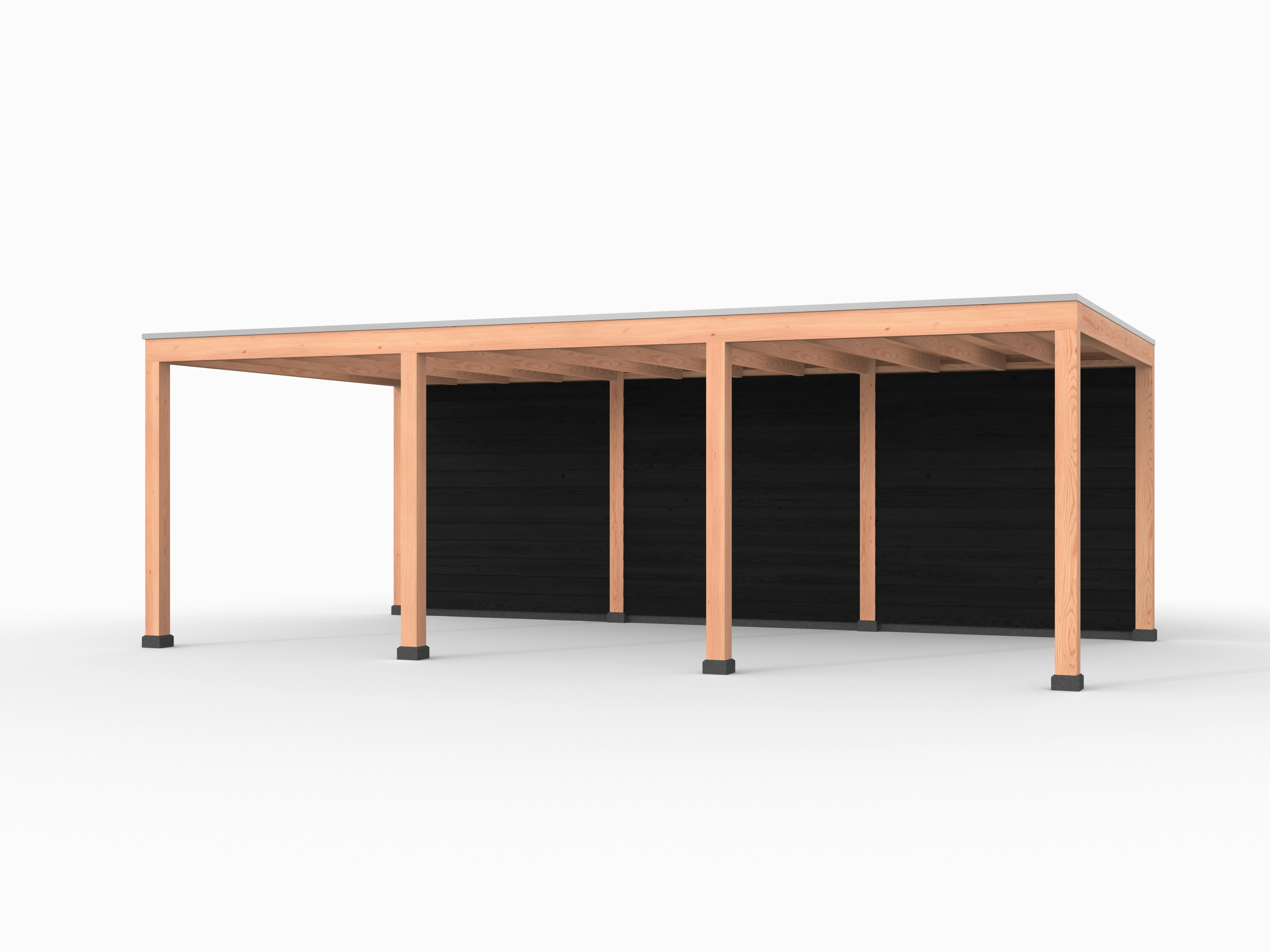 Douglas overkapping, 750 x 400, met achterwand, Westwood Elegant zwart - Afbeelding 1